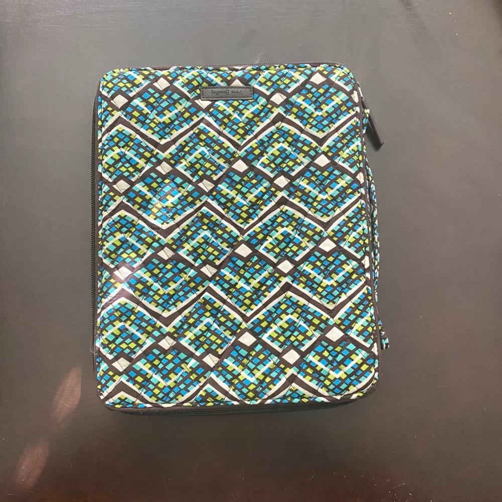 Vera Bradley Blue Green Geometric Laptop Sleeve